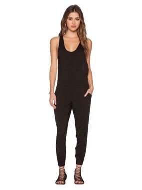NWT BB DAKOTA STEVE MADDEN BLACK ELASTIC WAISTBAND COZY JUMPSUIT XS